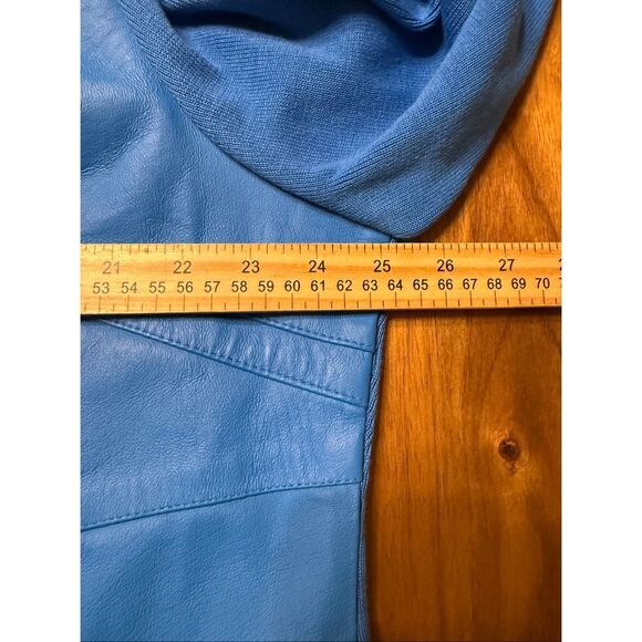 NYGARD Collection WOMEN'S Royal BLUE LEATHER FRONT SWEATER BACK JACKET Size 3X - Picture 7 of 8